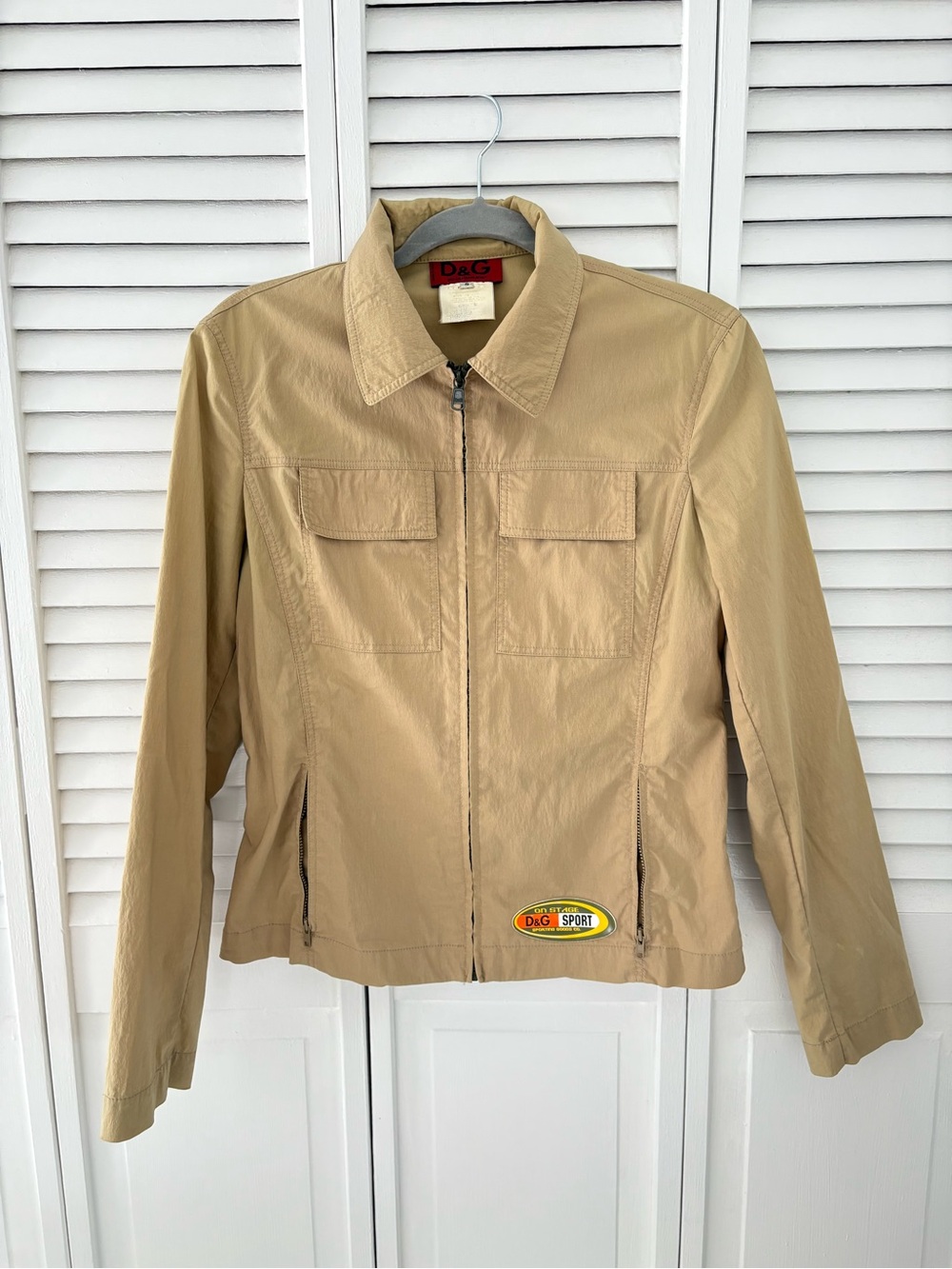 Vintage Dolce and Gabbana Sport Women’s Tan Lightweight Zip Jacket